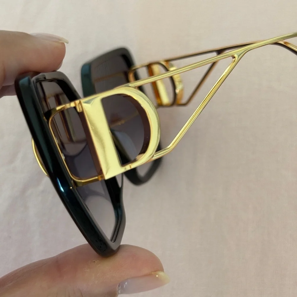 Dior Oversized Square Women's Sunglasses - Black Frame with Gradient Lenses